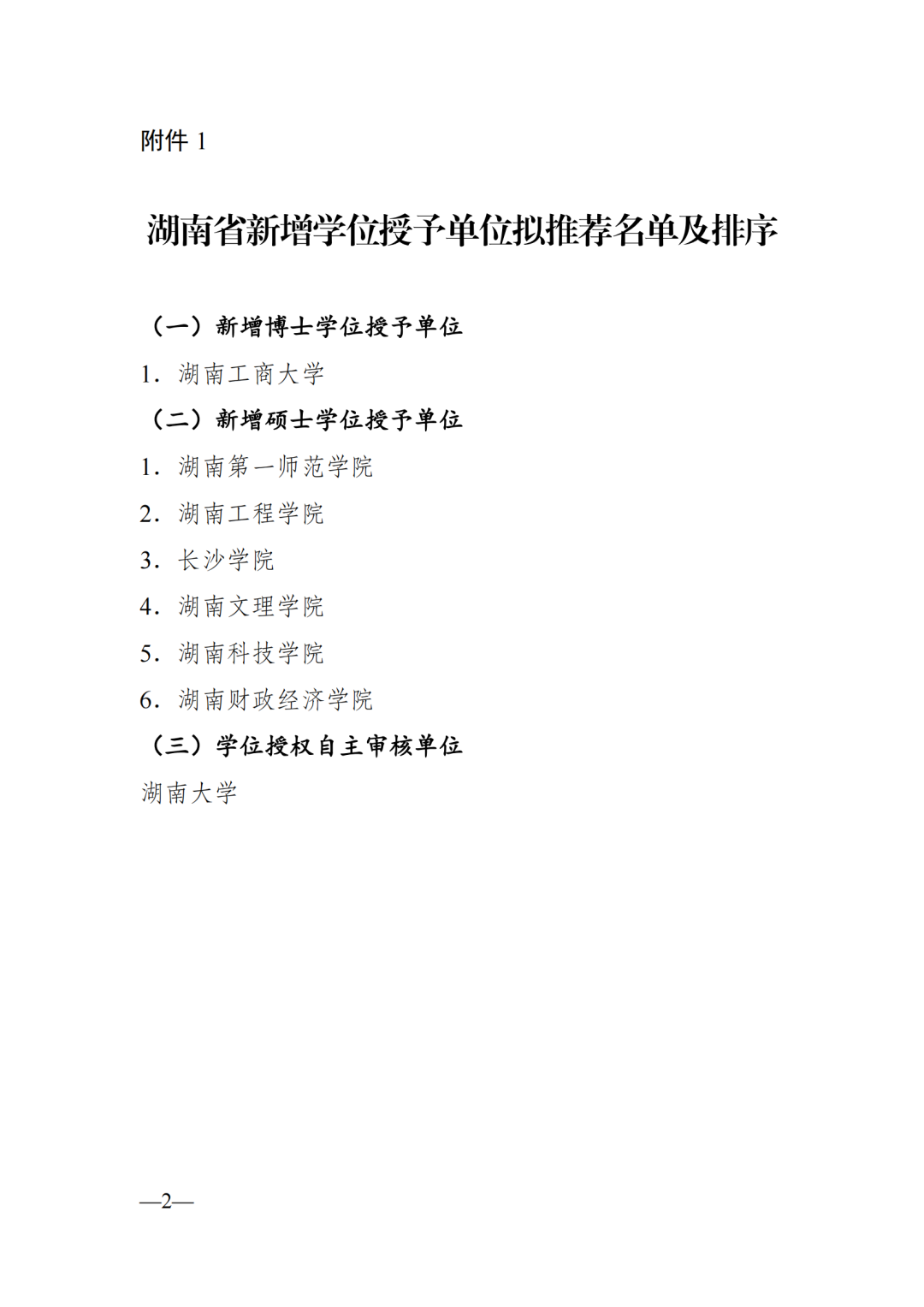 58個(gè)博士點(diǎn)68個(gè)碩士點(diǎn)，湖南公示新增博士碩士學(xué)位擬推薦名單(圖2)