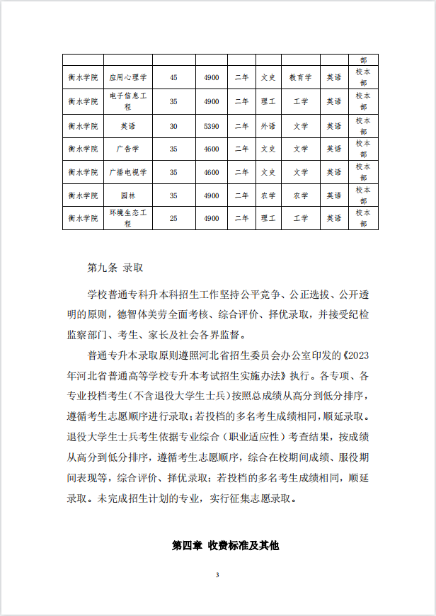 2023年衡水學(xué)院專升本招生章程公布！(圖3)