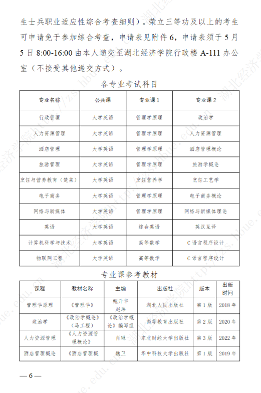 2023年湖北經(jīng)濟(jì)學(xué)院專升本招生簡章公布(圖6)