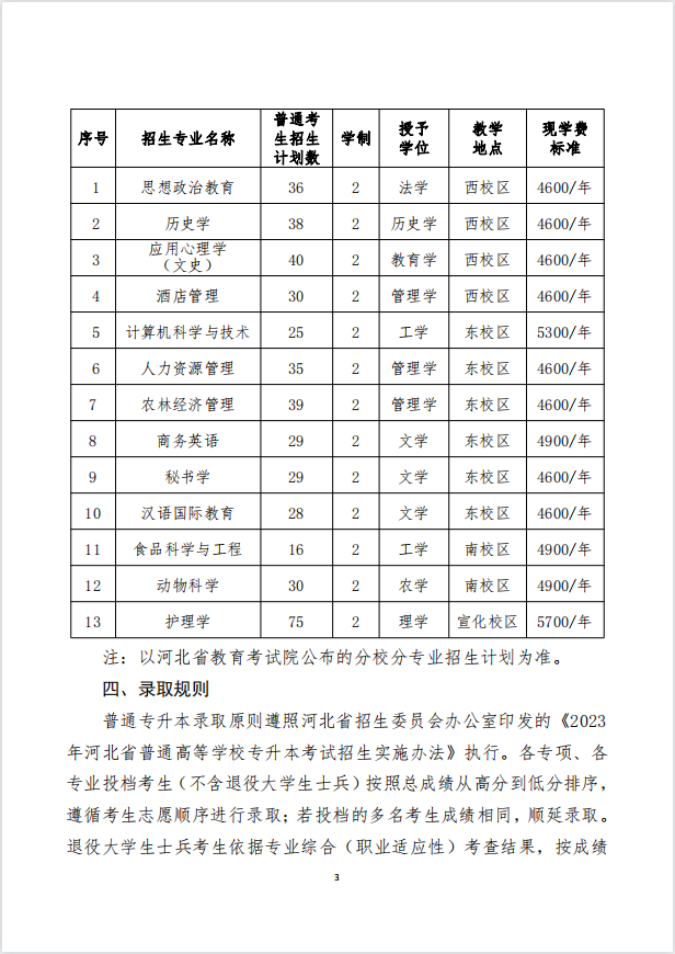 2023年河北北方學(xué)院專升本招生章程公布！(圖3)