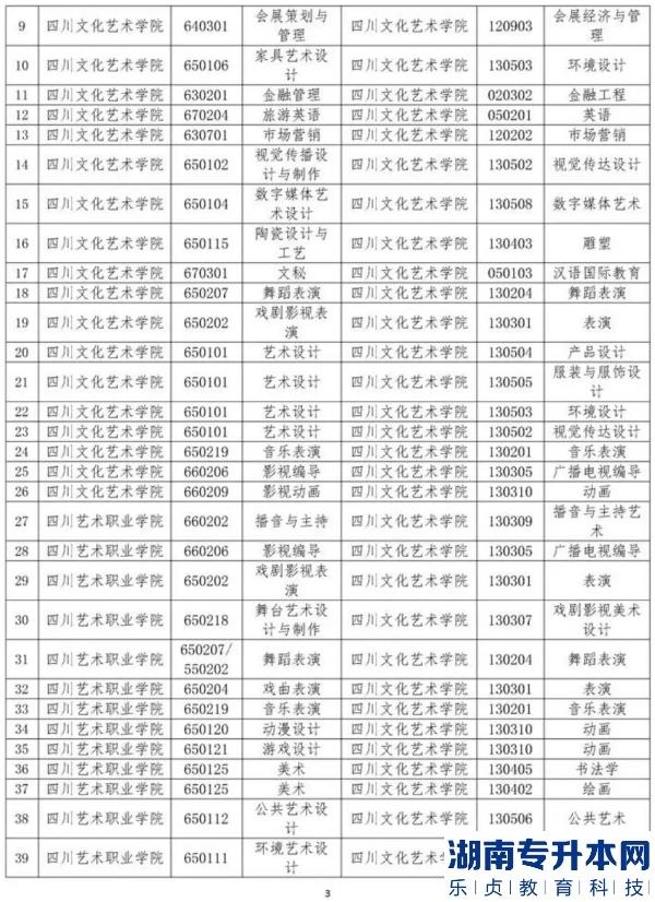 四川文化藝術(shù)學(xué)院2023年專(zhuān)升本招生專(zhuān)業(yè)(圖3)