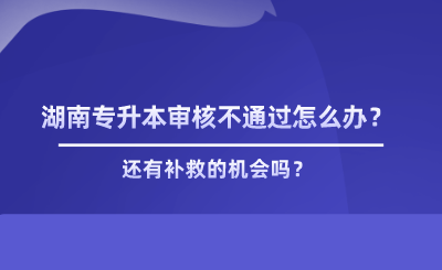 湖南專升本審核不通過怎么辦？有補(bǔ)救嗎.png